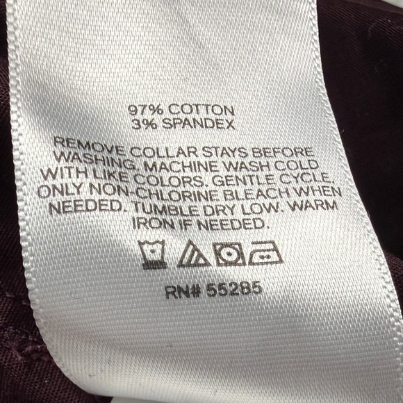 Express Mens Burgundy Dot Print Slim Fit Long Sleeve Button Down Shirt Large - Picture 6 of 6